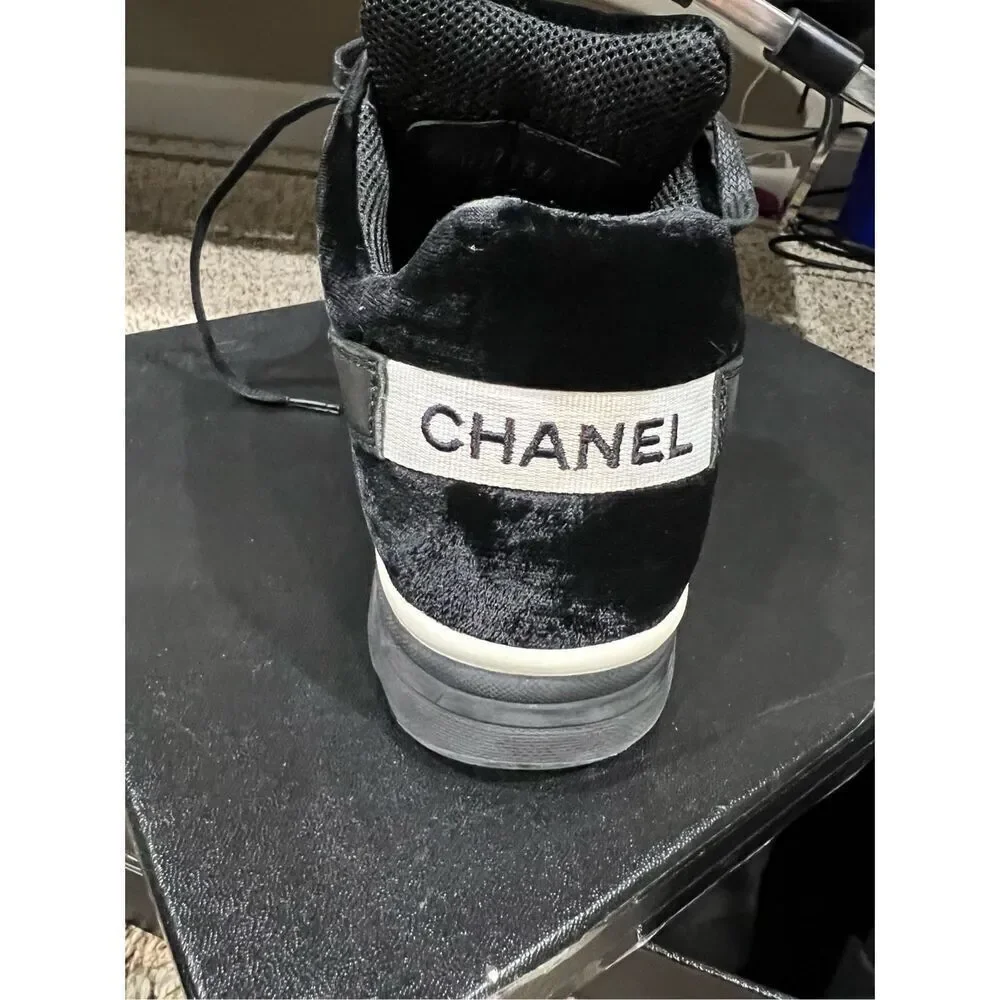 Chanel black sneakers size 36
